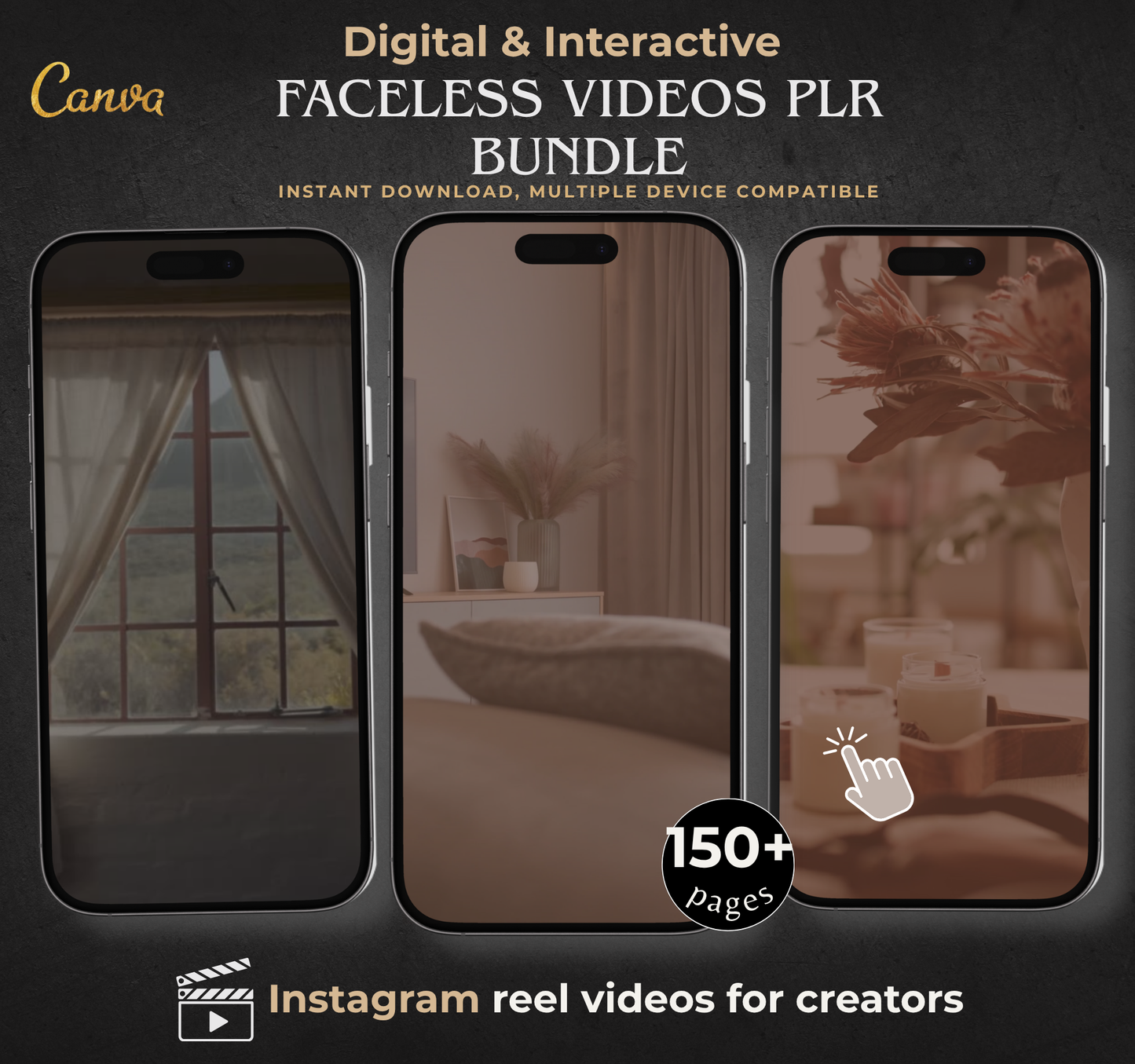 Faceless Videos PLR Bundle | Editable Canva & Ready-to-Use Viral Video Content for Social Media