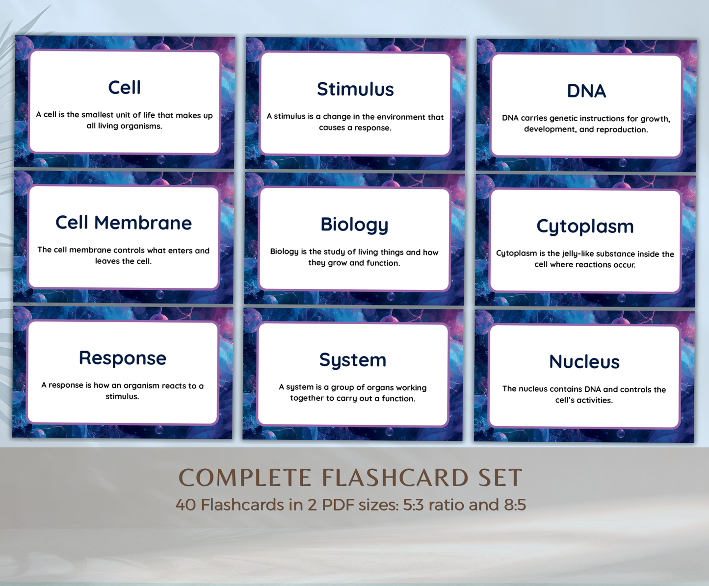 Biology Flashcards | Printable Study Cards PDF for Students & Exam Prep