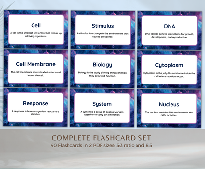 Biology Flashcards | Printable Study Cards PDF for Students & Exam Prep