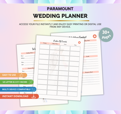 Wedding Planner | Printable & Editable Wedding Organizer