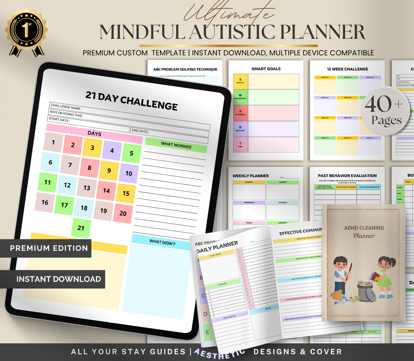 Mindful Autistic Planner | Printable ADHD & Neurodivergent Daily Organizer