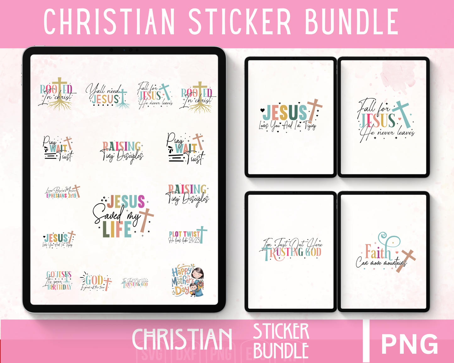 Christian Sticker Bundle | Faith-Based Printable Stickers for Bible Journaling, Planners & Gifts