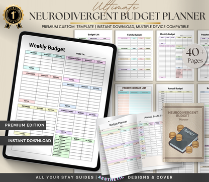 Neurodivergent Budget Planner | Printable Money & Expense Organizer