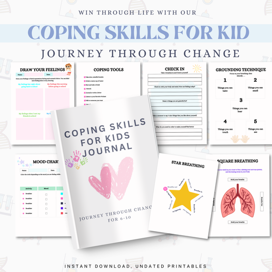 Coping Skills Workbook for Kids PDF | Emotional Regulation Activities, Mindfulness Exercises, Self Help Journal, Resilience Building