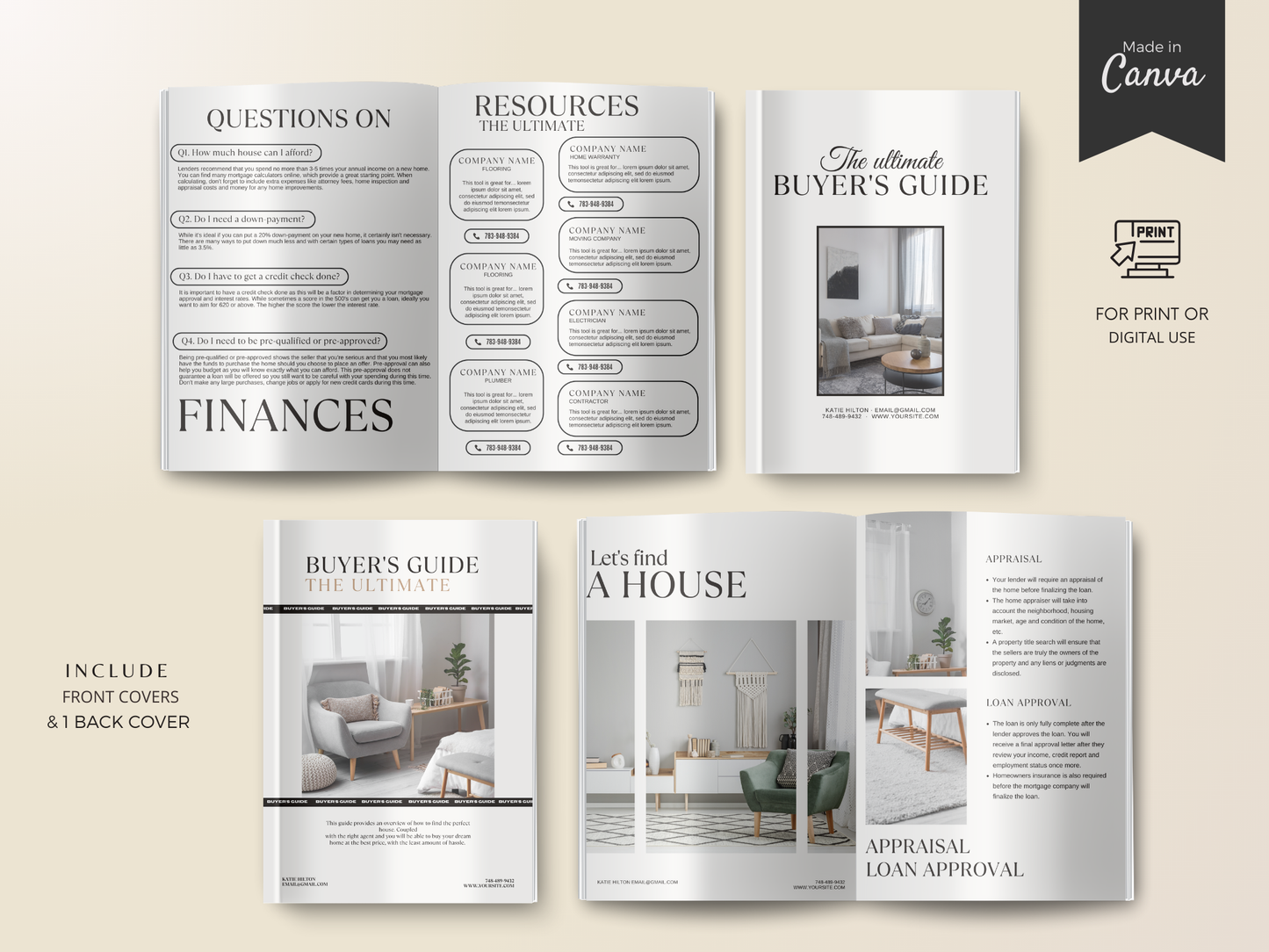 Real Estate Buyer’s Guide Template | Editable Canva Realtor Marketing Brochure