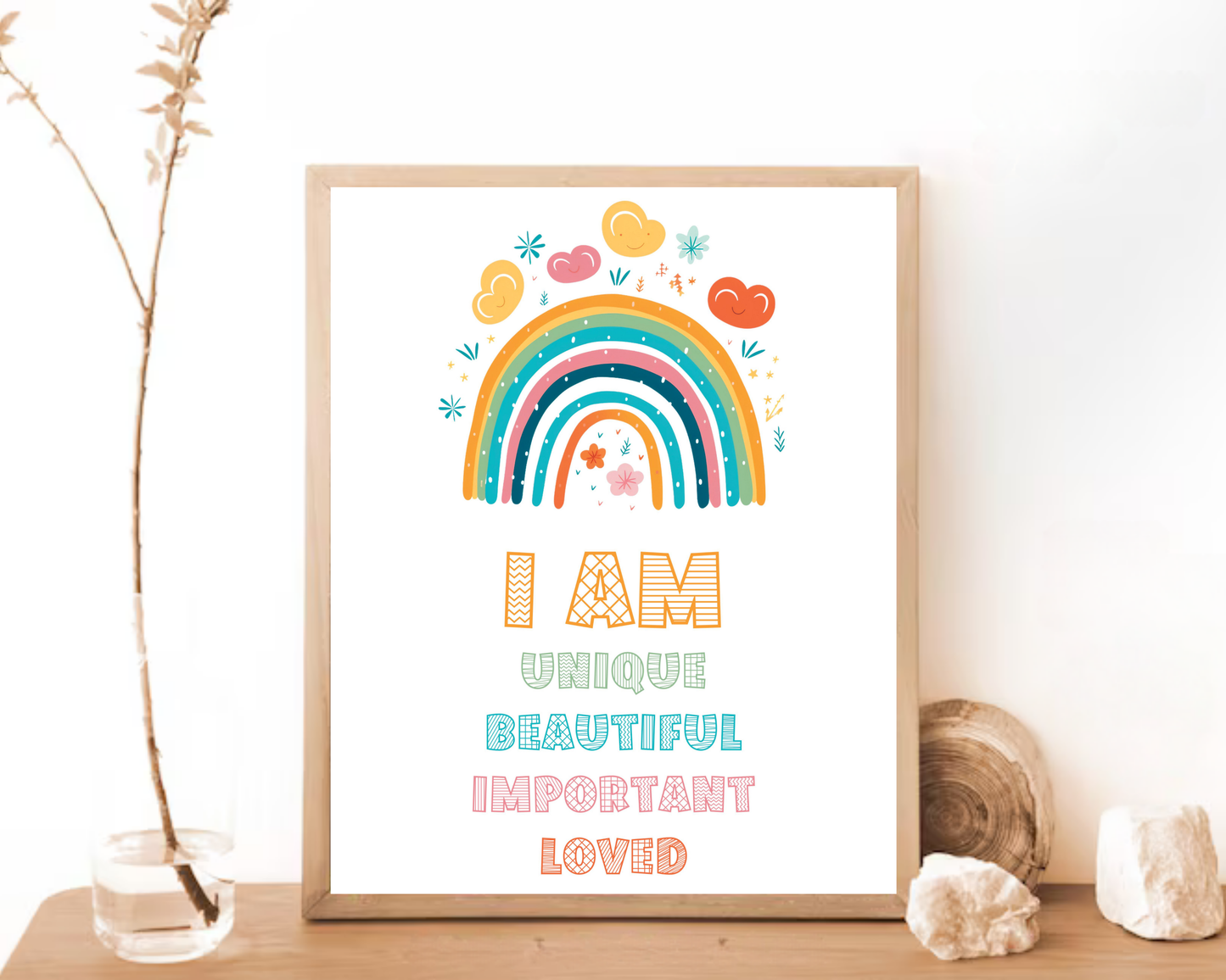Positive Affirmations for Kids Wall Art | Inspirational Kids Posters, Confidence Building Quotes, Growth Mindset Printable Decor