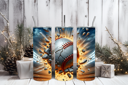 Baseball 20oz Tumbler Wrap PNG | Sports Team Tumbler Design, Baseball Fan Sublimation, 20oz Skinny Tumbler Template