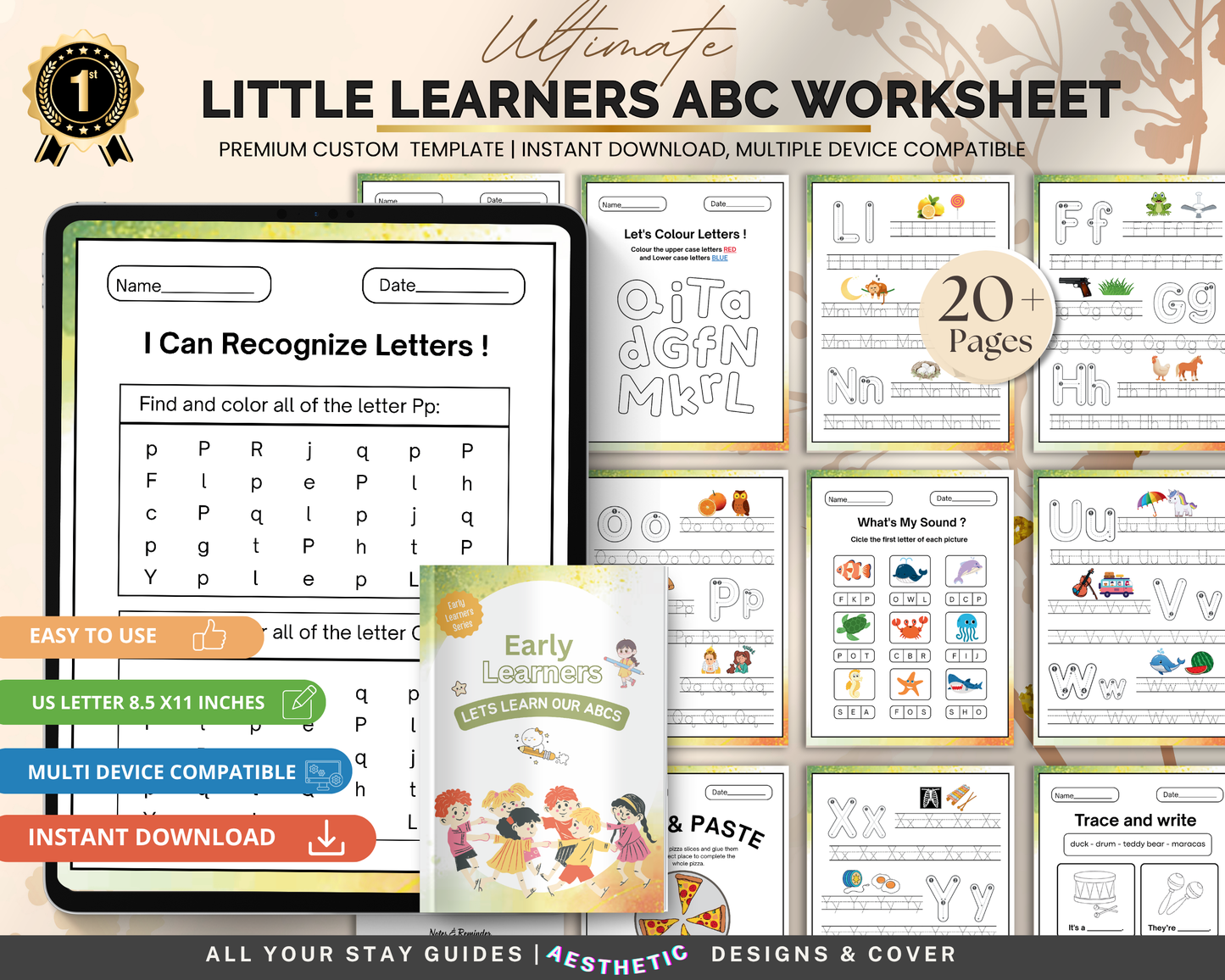 Little Learners ABC Worksheet | Printable Alphabet Tracing & Letter Recognition Activities for Kids
