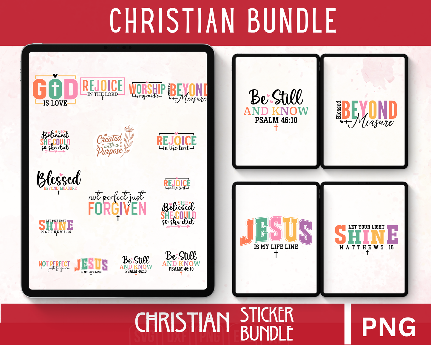 Christian Sticker Bundle | Faith-Based Printable Stickers for Journaling & Bible Study