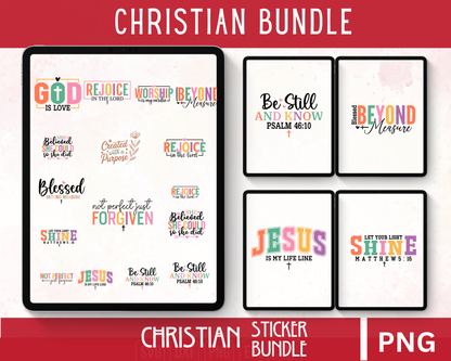 Christian Sticker Bundle | Faith-Based Printable Stickers for Journaling & Bible Study