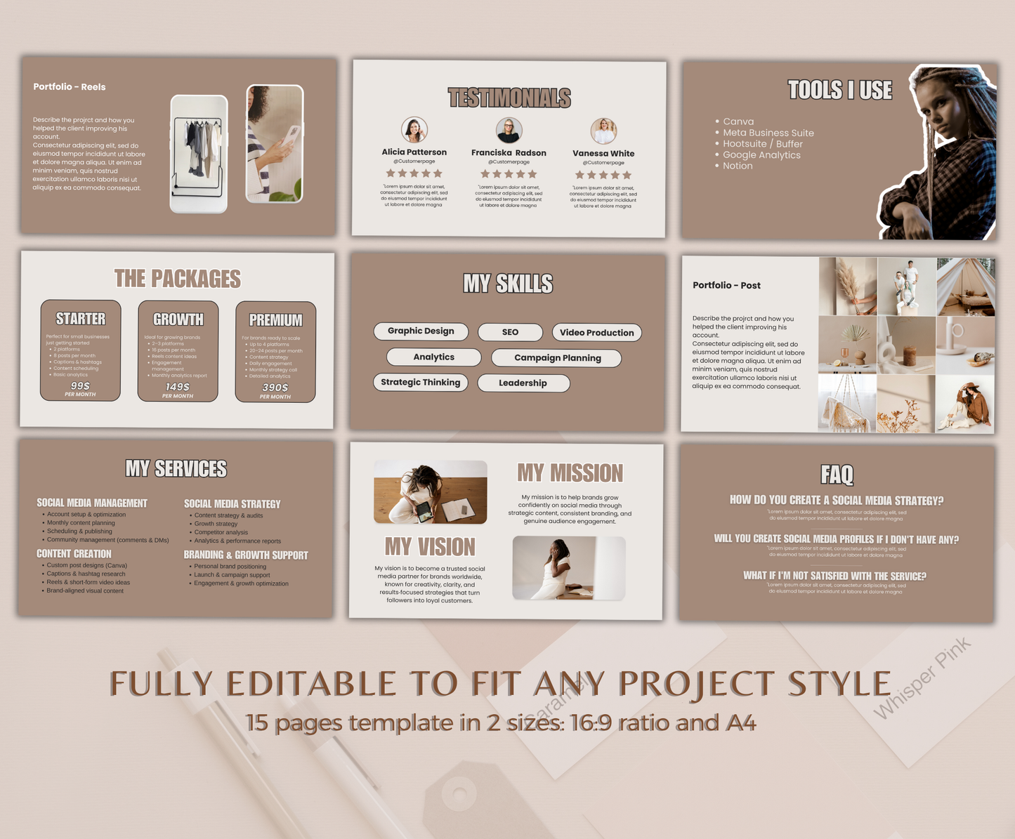 Social Media Portfolio | Editable Canva Media Kit Template for Creators & Influencers
