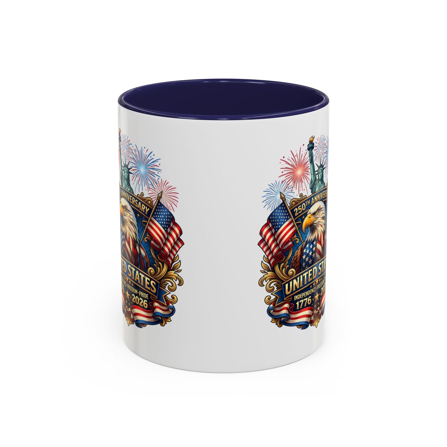 Patriotic Coffee Mug — United States 250th Anniversary Eagle & Fireworks (11/15oz)