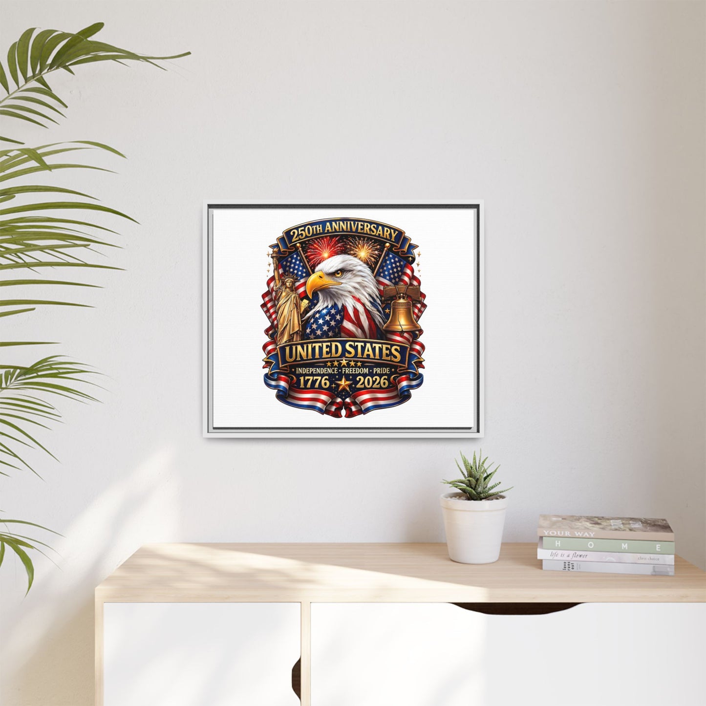 250th Anniversary United States Framed Canvas - Patriotic Eagle 1776–2026