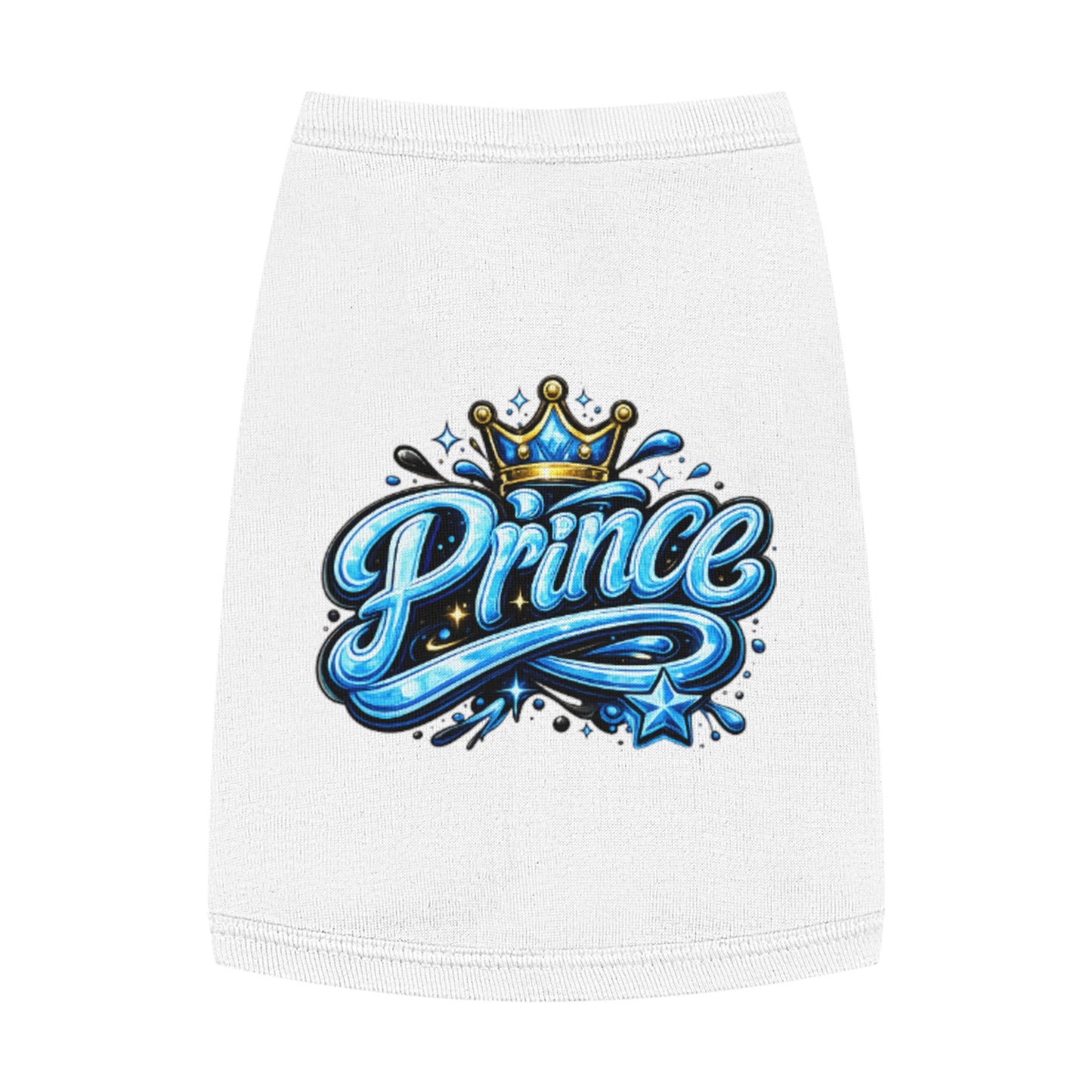 Prince Pet Tank Top — Blue Crown Graphic Dog Shirt
