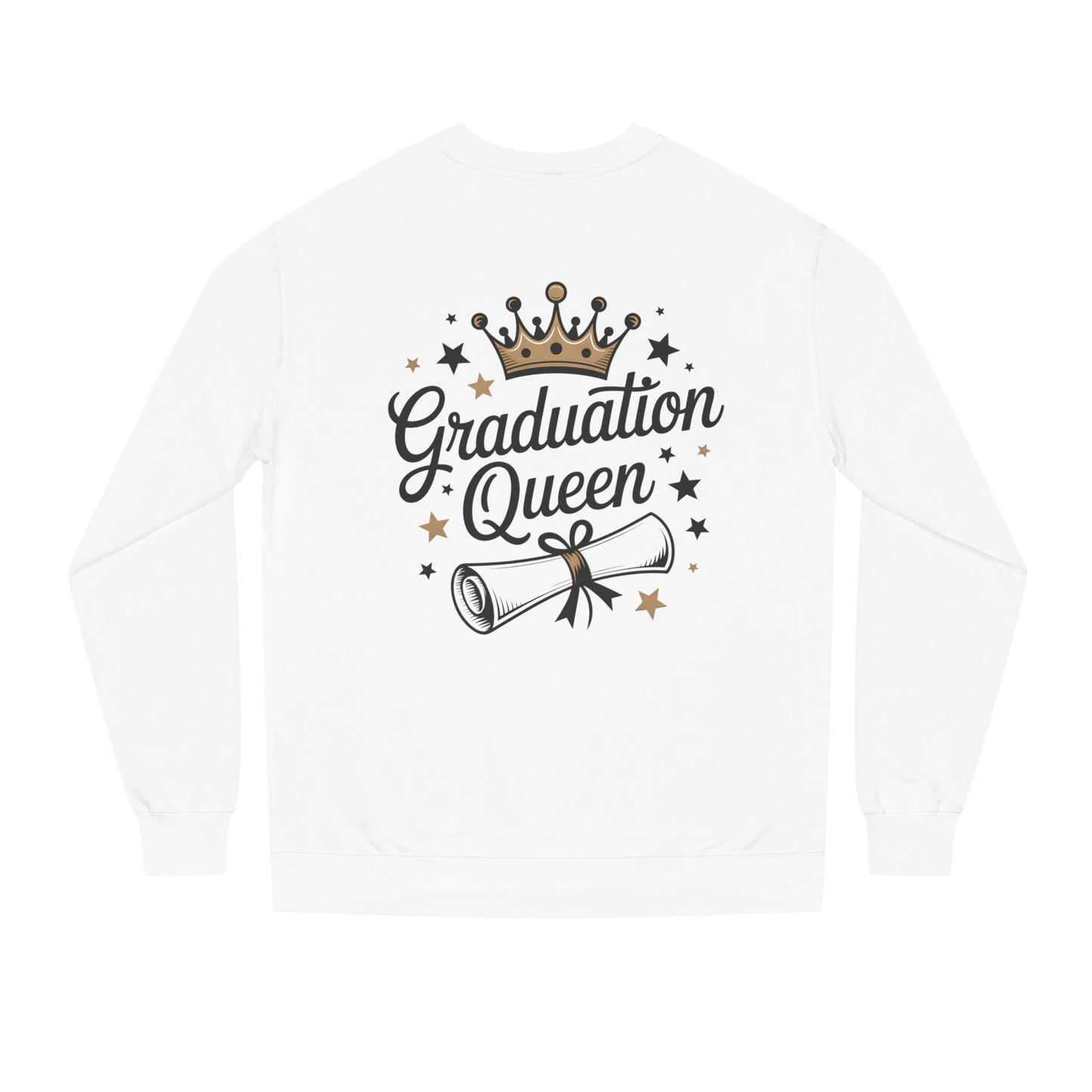 Graduation Queen Crewneck Sweatshirt — Crown & Diploma Celebration Pullover