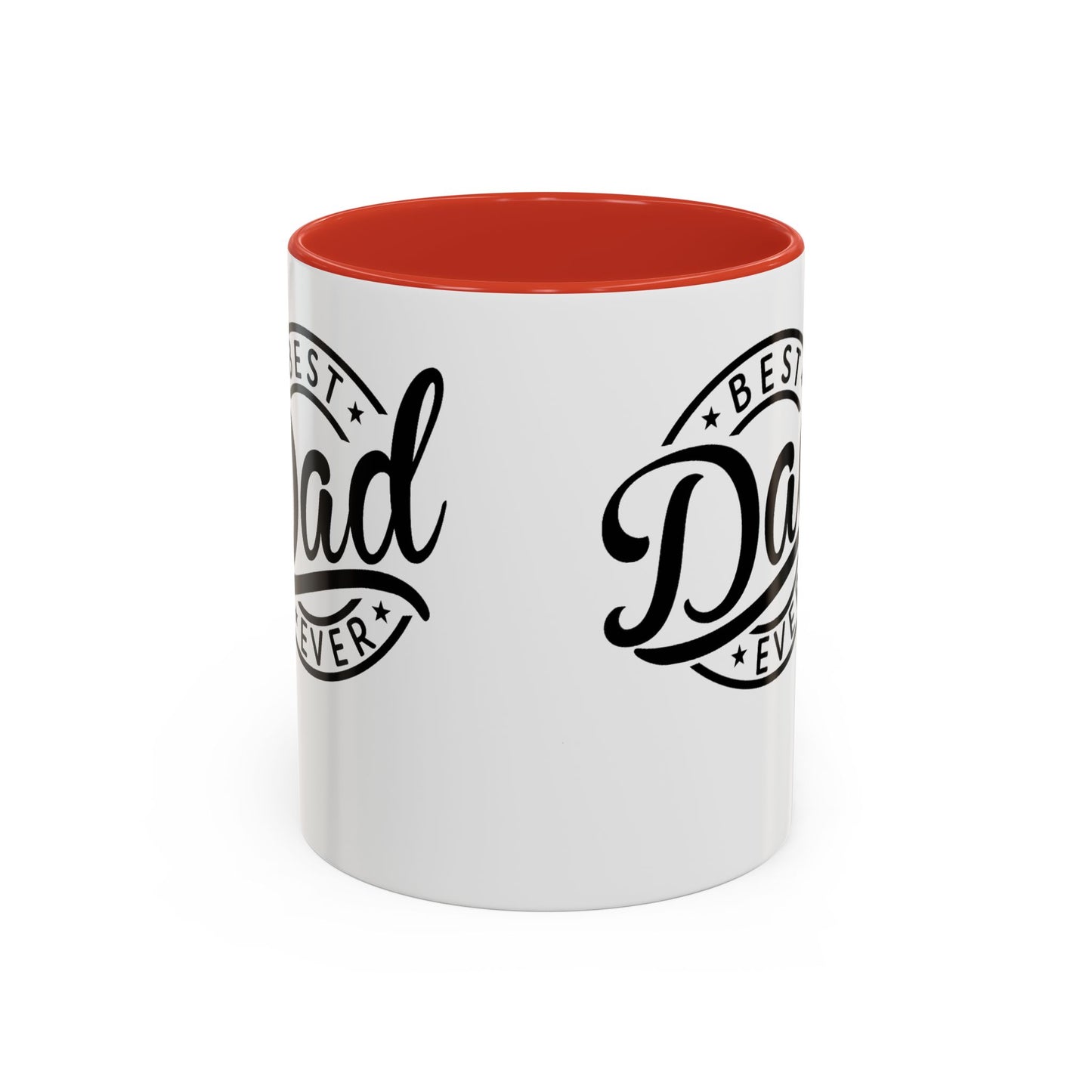 Best Dad Ever Accent Coffee Mug — Black Handle & Inner Rim, Father's Day Gift (11oz & 15oz)