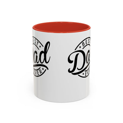 Best Dad Ever Accent Coffee Mug — Black Handle & Inner Rim, Father's Day Gift (11oz & 15oz)