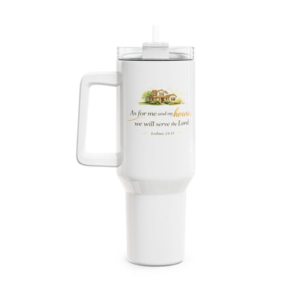 40oz Faith Tumbler — “As for me and my house, we will serve the Lord” Travel Cup