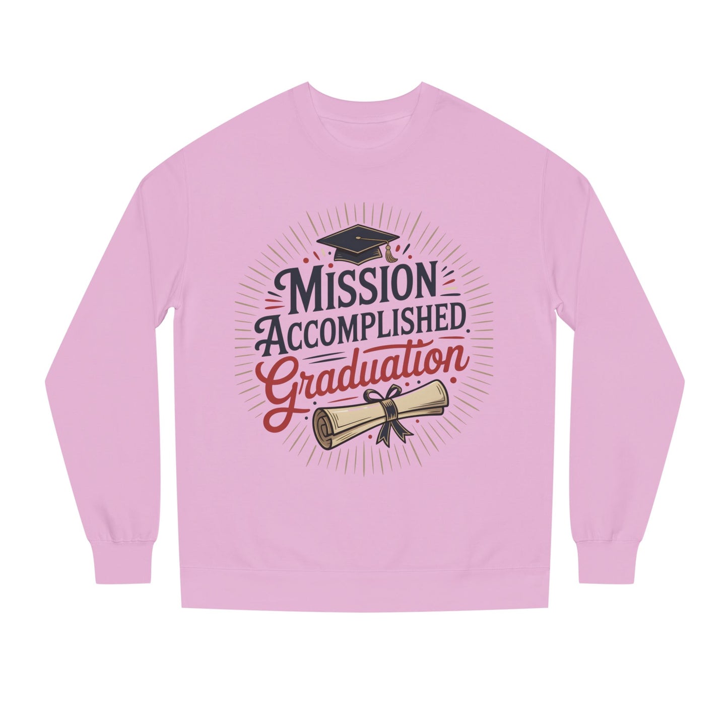 Graduation Sweatshirt "Mission Accomplished" - Grad Cap & Diploma Pullover