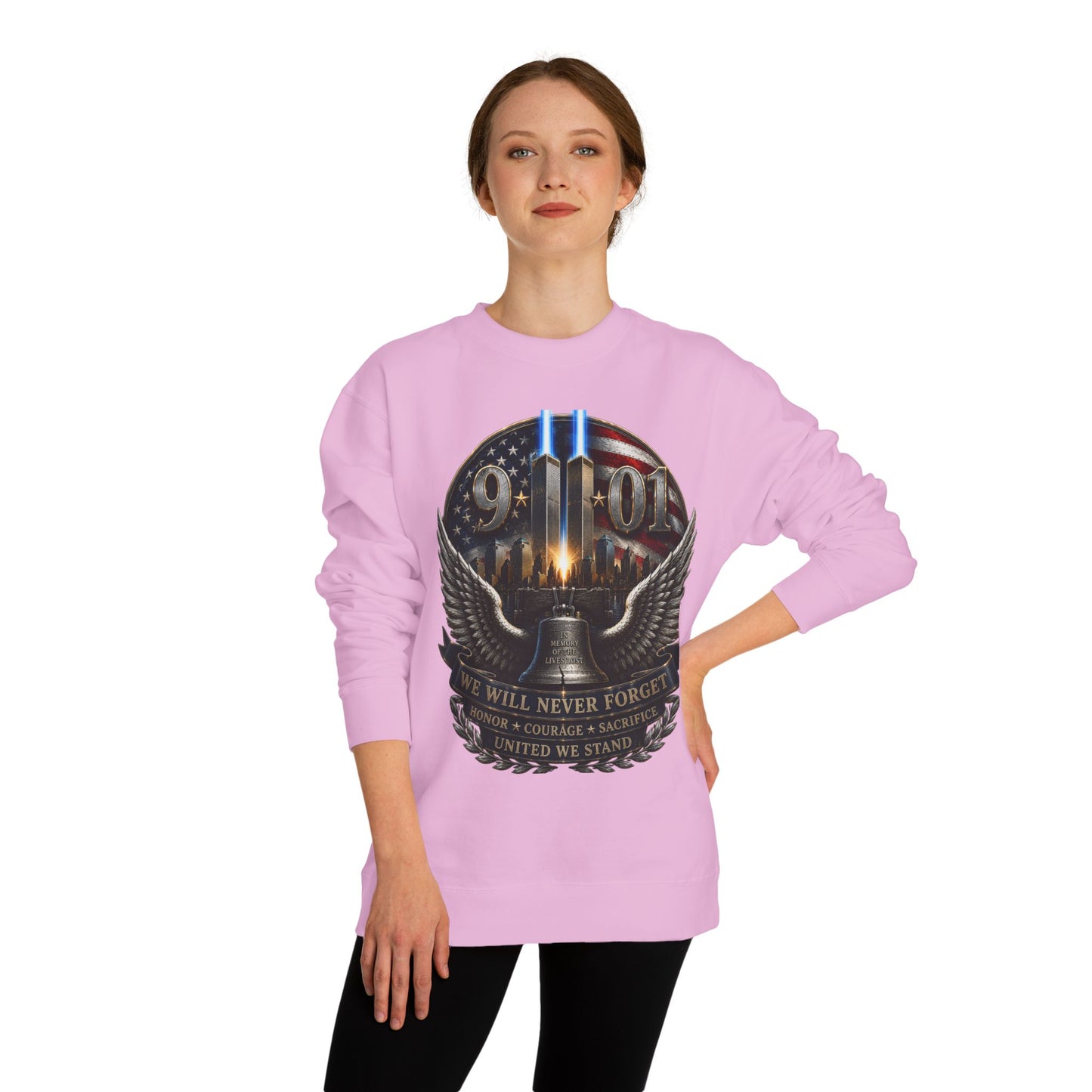 9/11 Memorial Sweatshirt — We Will Never Forget Tribute Crewneck