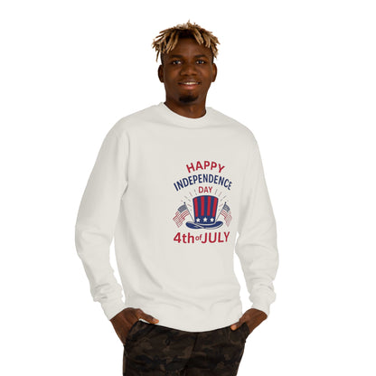 4th of July Sweatshirt – "Happy Independence Day" Patriotic Crewneck