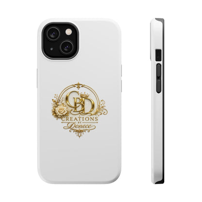 Magnetic Impact-Resistant Phone Case — Gold Floral Crest Logo