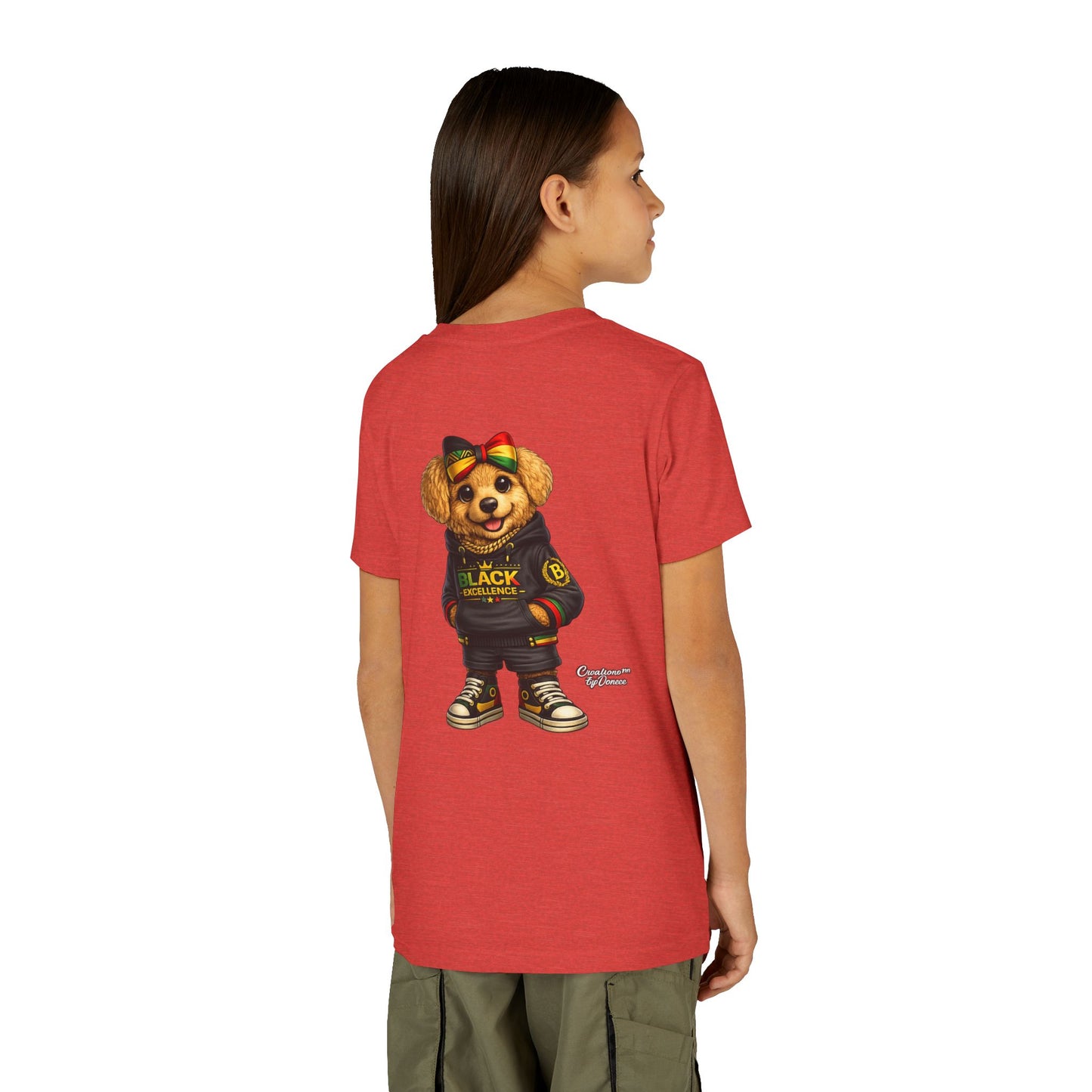 Youth Tee — Rasta Teddy "Black Excellence" Graphic Shirt