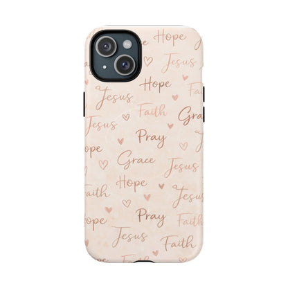 Christian Words Tough Magnetic Phone Case — Hope Pray Grace Jesus Faith