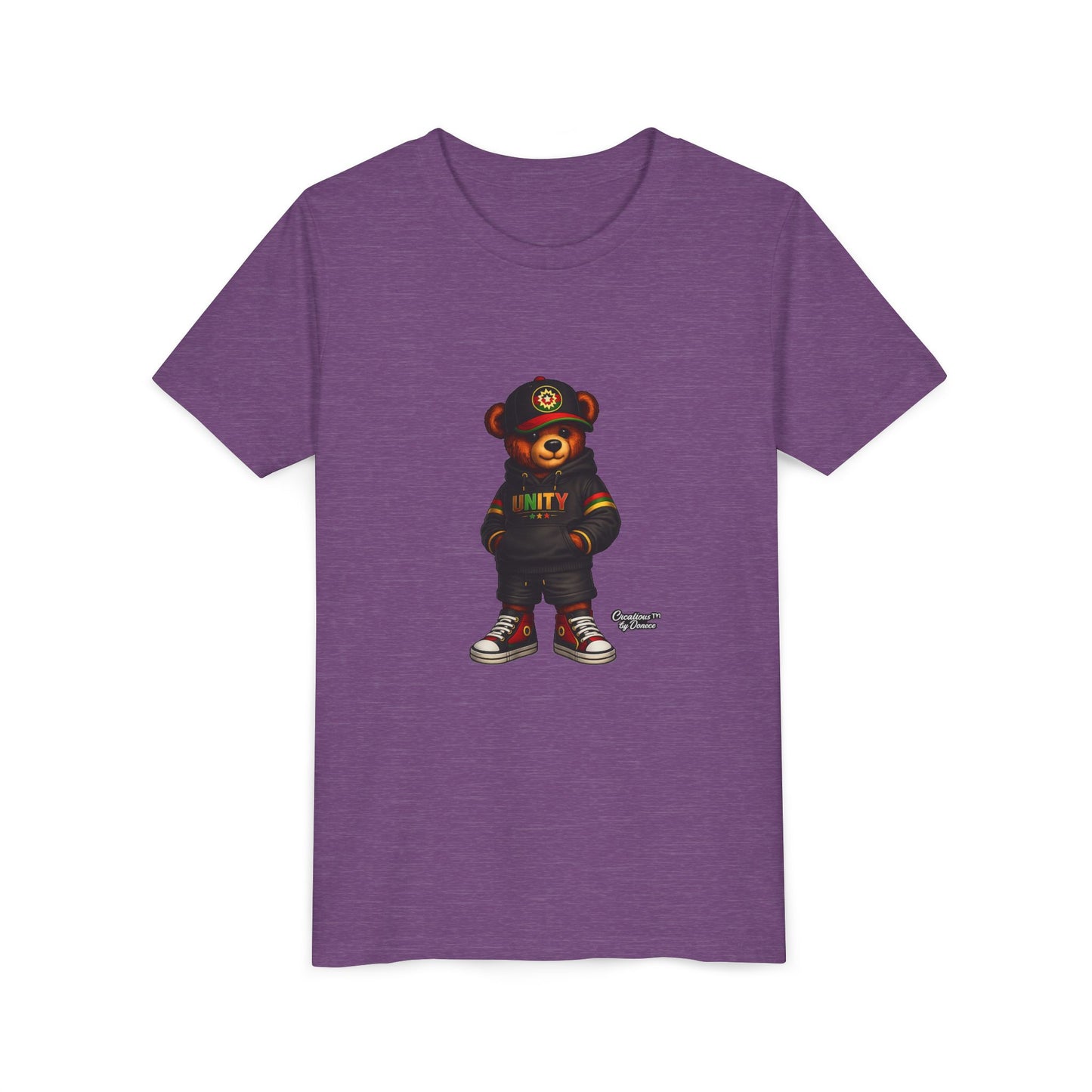 Youth T‑Shirt — Cool Bear Graphic Tee with 'UNITY' Hoodie Design