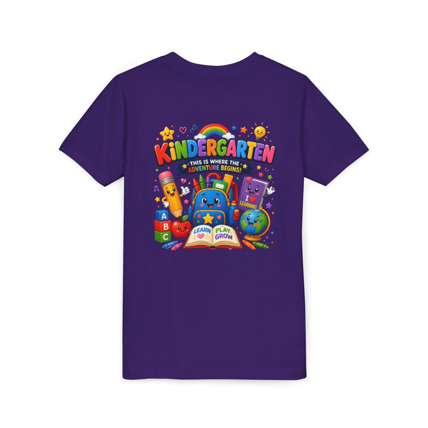 Kindergarten Kids T‑Shirt — 'Kindergarten: This Is Where the Fun Begins' Colorful Back-to-School Tee
