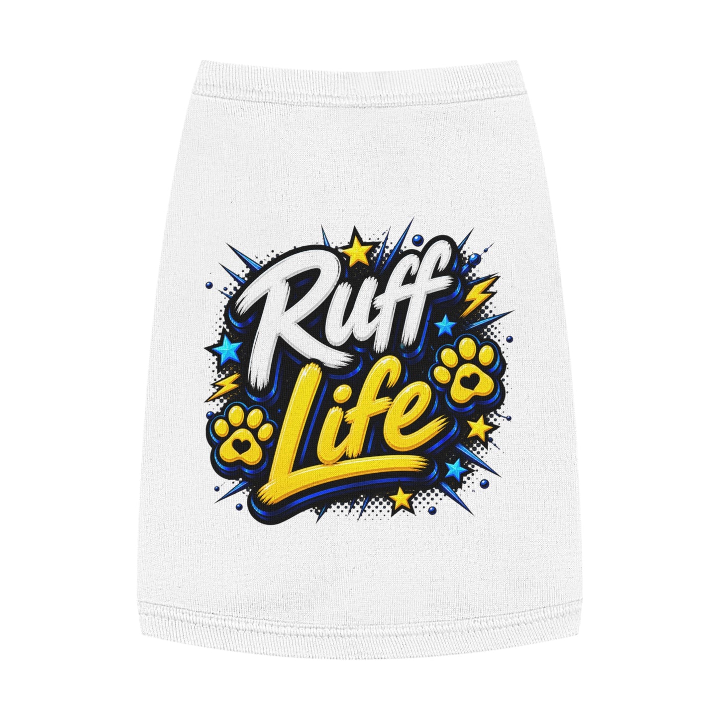 Ruff Life Pet Tank Top - Funny Dog Shirt with Paw Prints & Stars