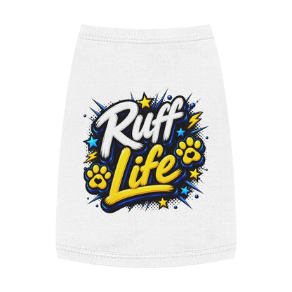 Ruff Life Pet Tank Top - Funny Dog Shirt with Paw Prints & Stars