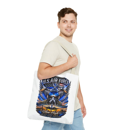 U.S. Air Force Aviator Tote Bag – 'Aim High' Military Pilot Design