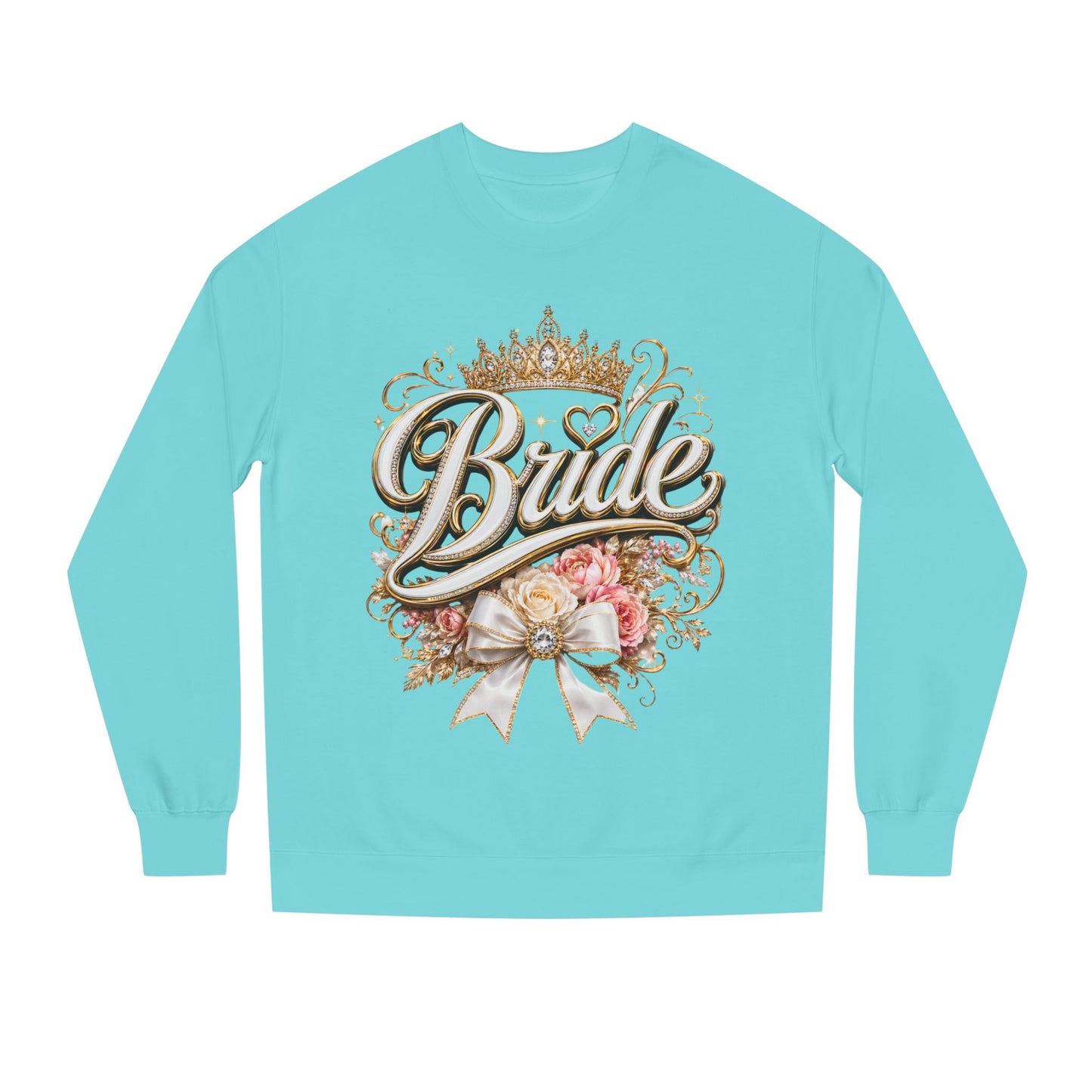 Bride Sweatshirt — Floral Crown Bridal Crewneck for Bachelorette & Wedding