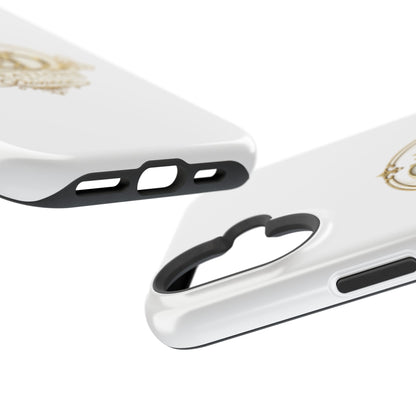 Magnetic Impact-Resistant Phone Case — Gold Floral Crest Logo