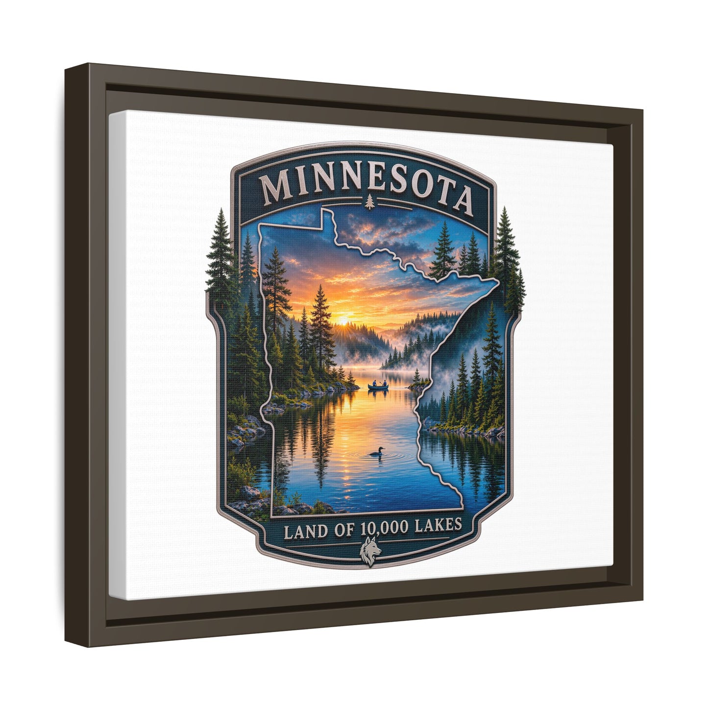 Minnesota Lakes Matte Canvas Print (Framed) — 'Land of 10,000 Lakes' Scenic Wall Art