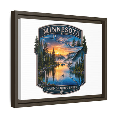 Minnesota Lakes Matte Canvas Print (Framed) — 'Land of 10,000 Lakes' Scenic Wall Art