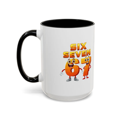Six Seven Cartoon Number Coffee Mug - Fun Math Teacher Gift (11/15oz)