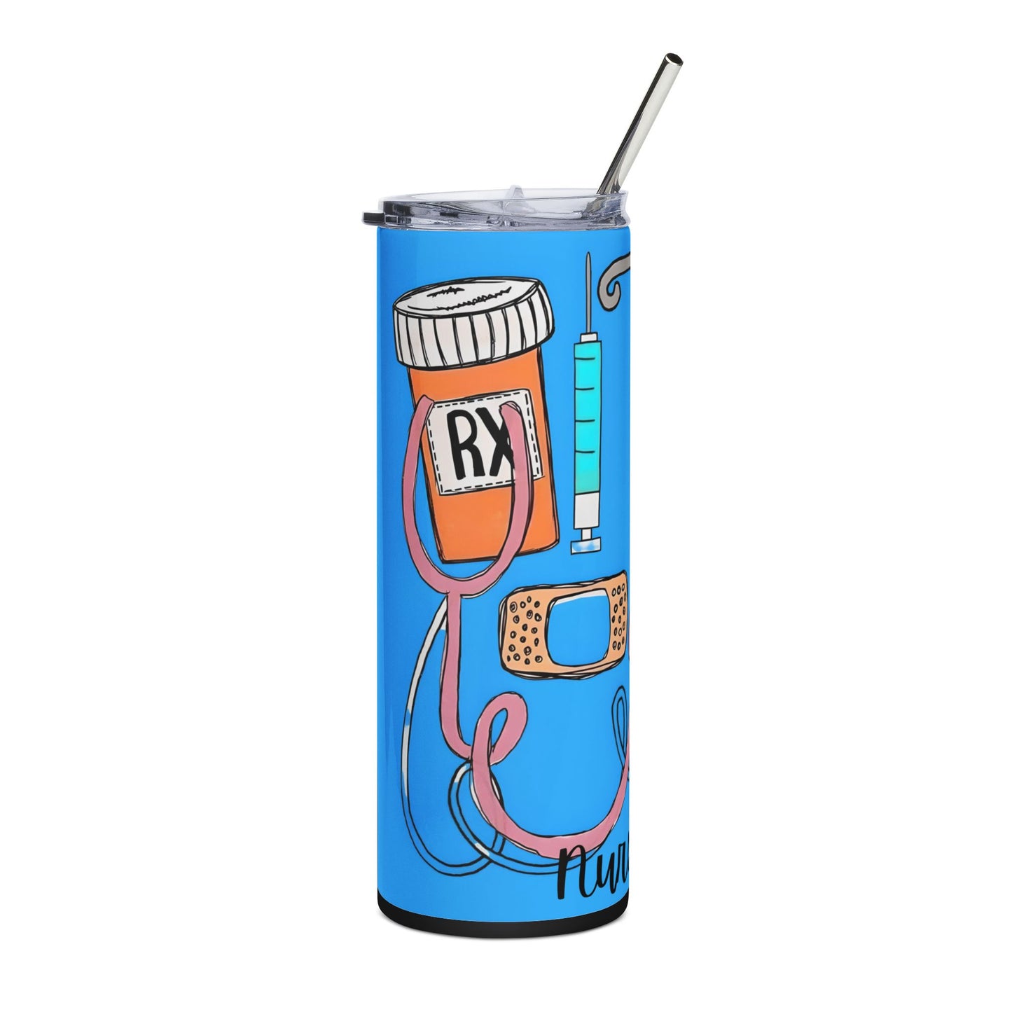 20oz Nurse Tumbler — Cute Medical Icons Stainless Steel Travel Cup