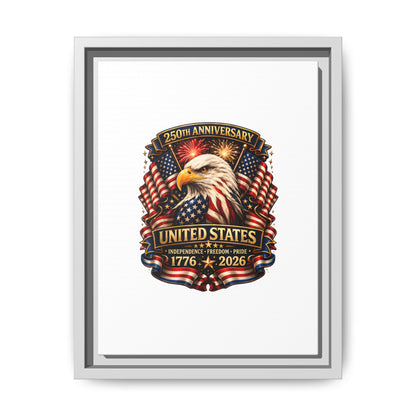 Patriotic Eagle 250th Anniversary Framed Canvas Print — United States 1776–2026