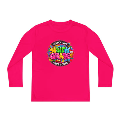 Ninth Grade Crewneck Long Sleeve — "Watch Out Ninth Grade Here I Come" Back-to-School Tee