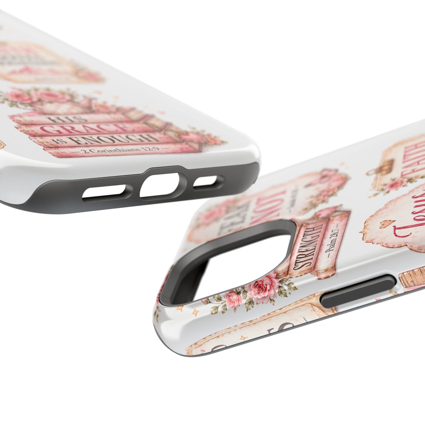 Christian Phone Case - "Fear Not, Faith Moves Mountains, Jesus Saves" Floral Magnetic Impact-Resistant Case