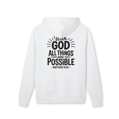 Inspirational Hoodie — "With God All Things Are Possible" Christian Pullover