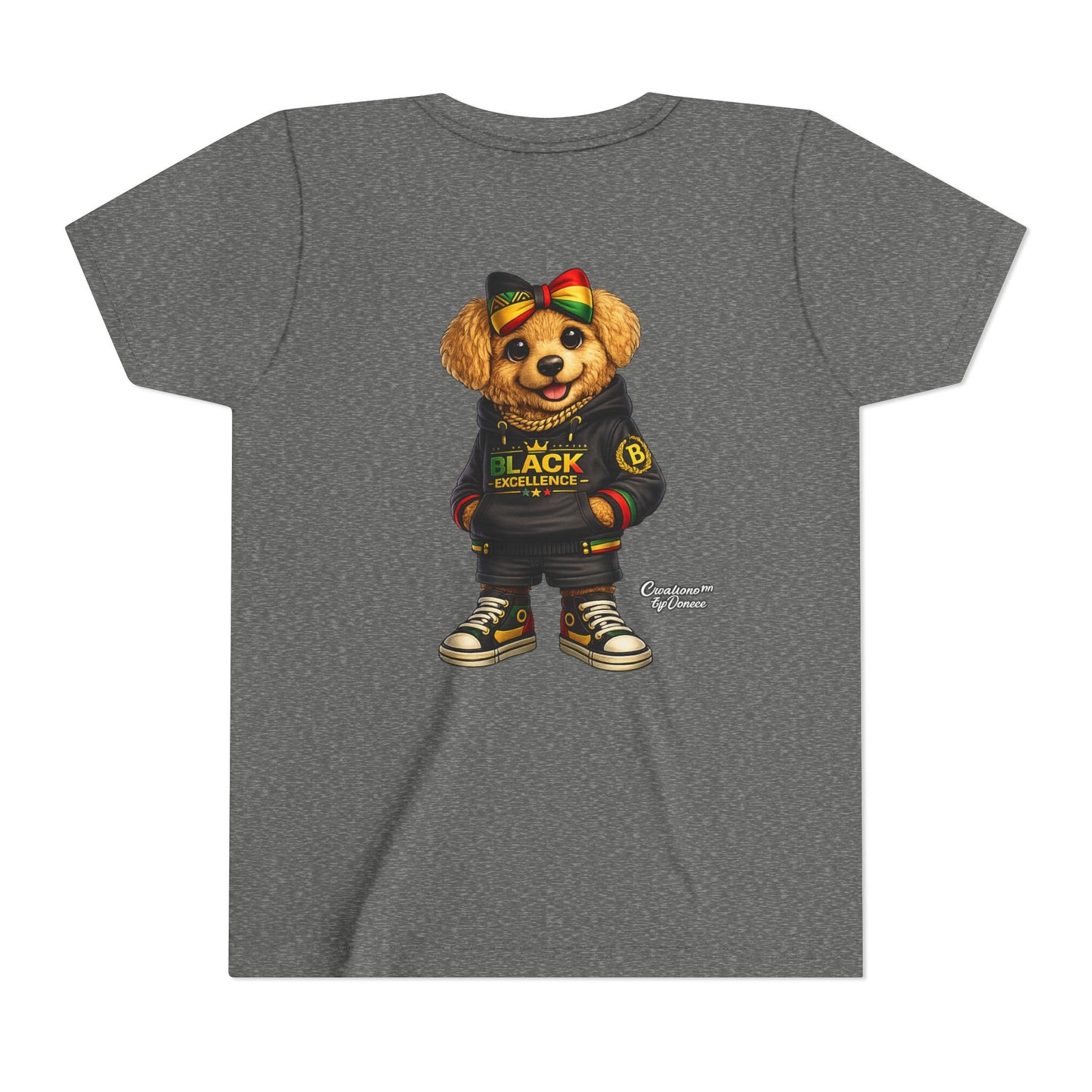 Youth Tee — Rasta Teddy "Black Excellence" Graphic Shirt