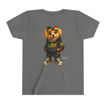Youth Tee — Rasta Teddy "Black Excellence" Graphic Shirt