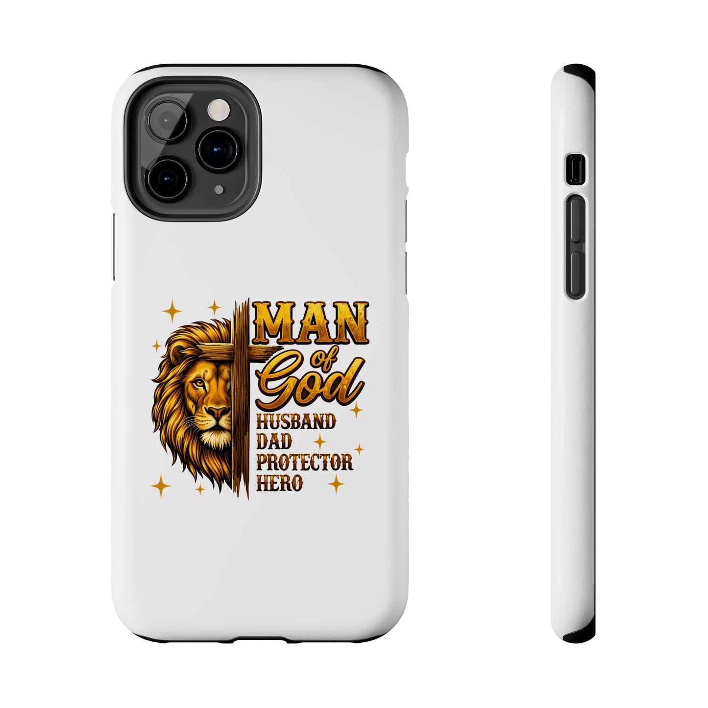 Man of God Lion Phone Case — ‘Man of God’ Christian Protector Dad Gift