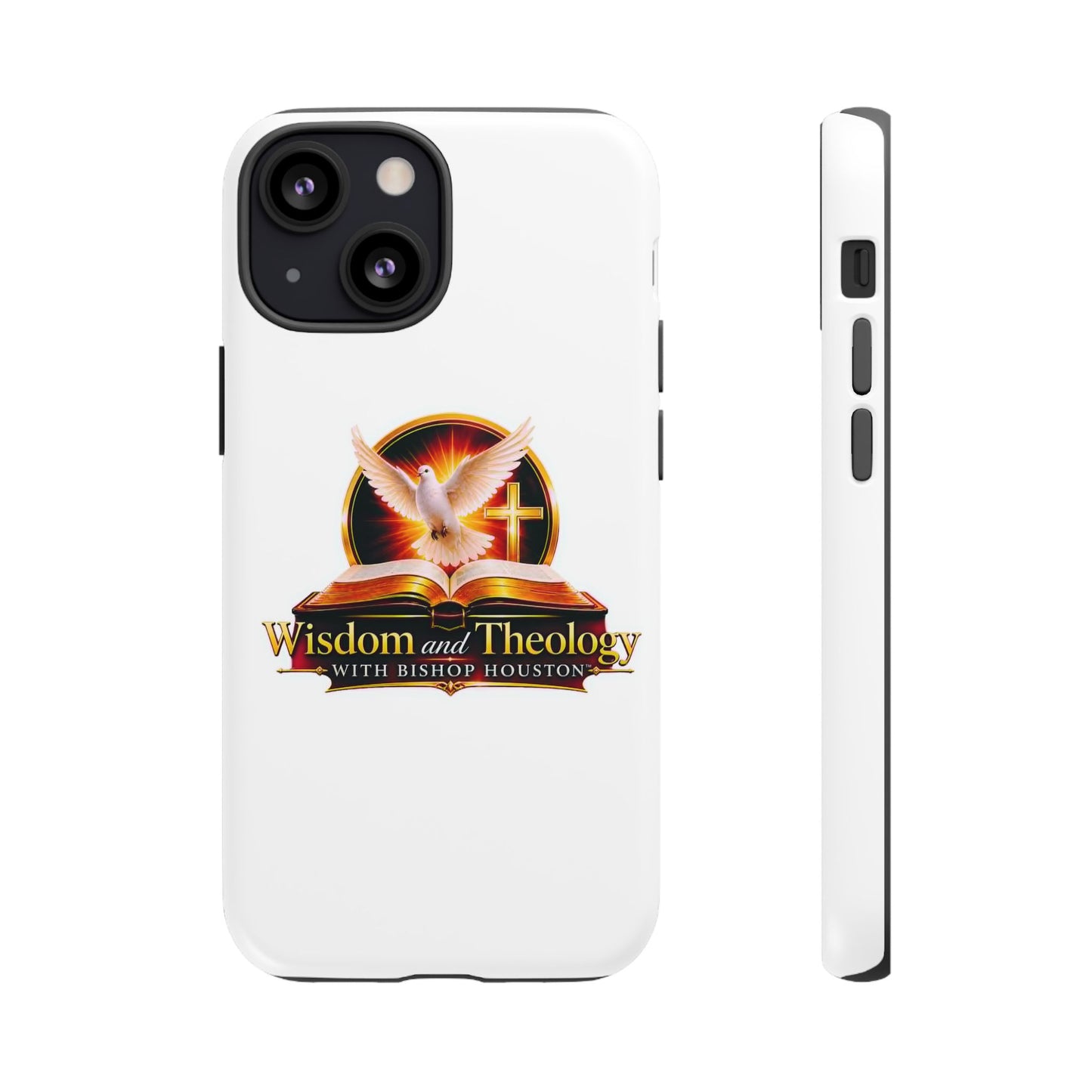 Wisdom and Theology Phone Case — Christian Dove & Cross Protective Tough Case