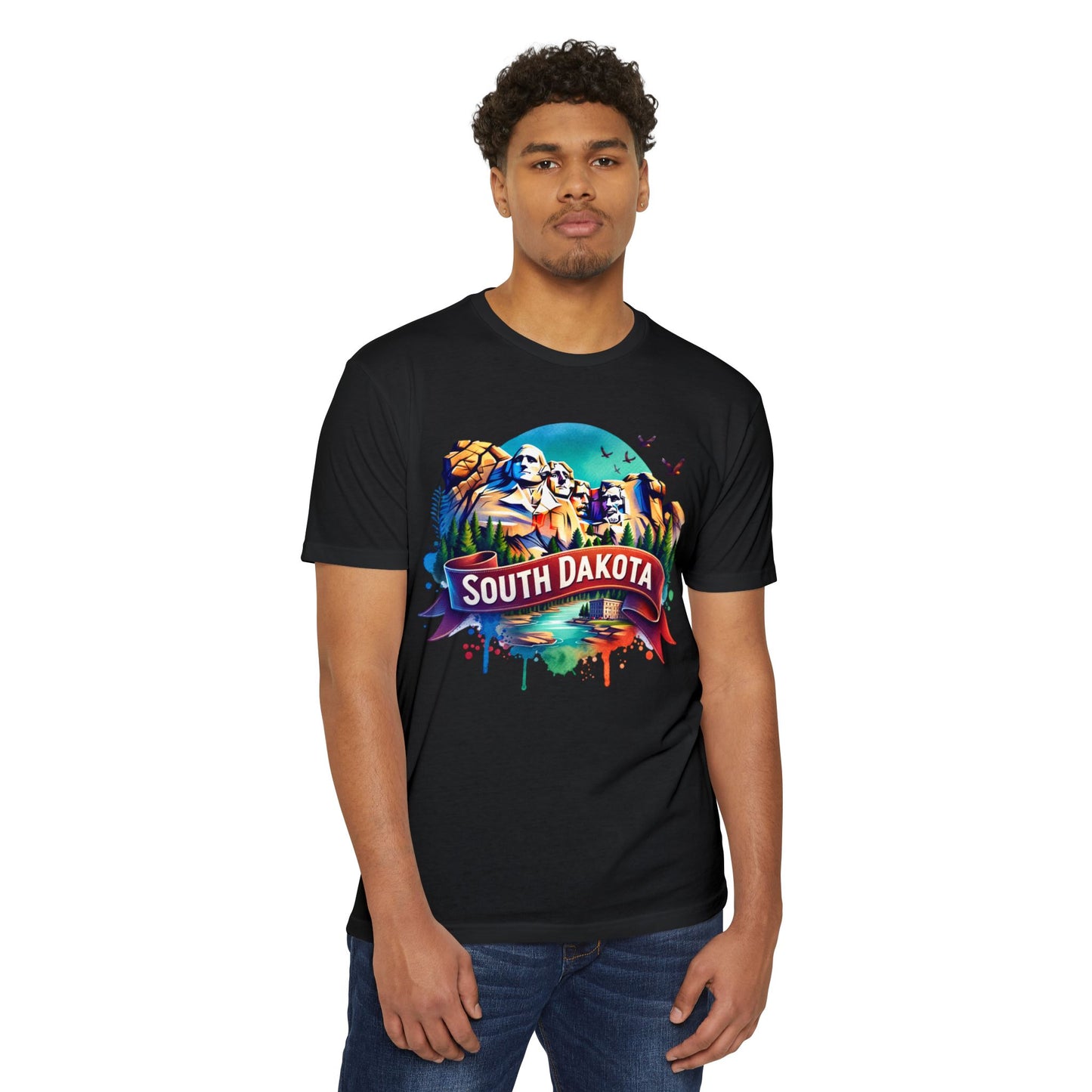 South Dakota Mount Rushmore T-Shirt — Retro Watercolor State Souvenir