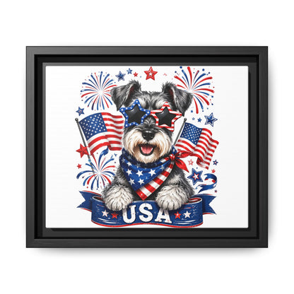 USA Patriotic Schnauzer Canvas Print — 4th of July Wall Art