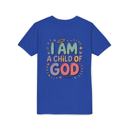 I Am A Child of God Youth Tee — Cute Pastel Christian Kids T-Shirt